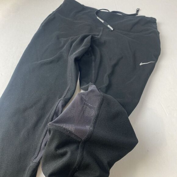 Nike Dri-fit Black Running leggings mesh panels size S Ankle  Drawstring Used - Picture 8 of 11